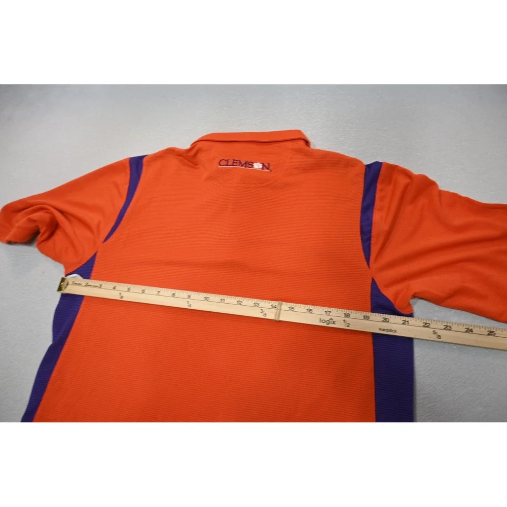 Nike Clemson Tigers Golf Polo Men Small Orange Purple Nike FIT Athletic EUC